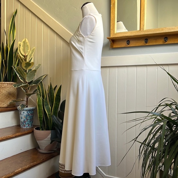 Ralph Lauren Collection Purple Label Wool Sleeveless Embroidered Dress in Cream - Picture 11 of 14